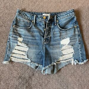 Good American shorts distressed hidden button fly size 2/26